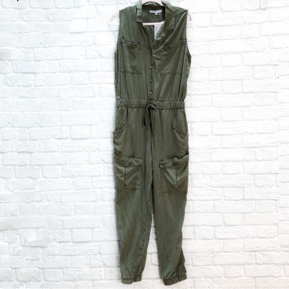 NWT! Young Fabulous & Brown Grayson sleeveless twill jumpsuit, M. - Picture 7 of 7